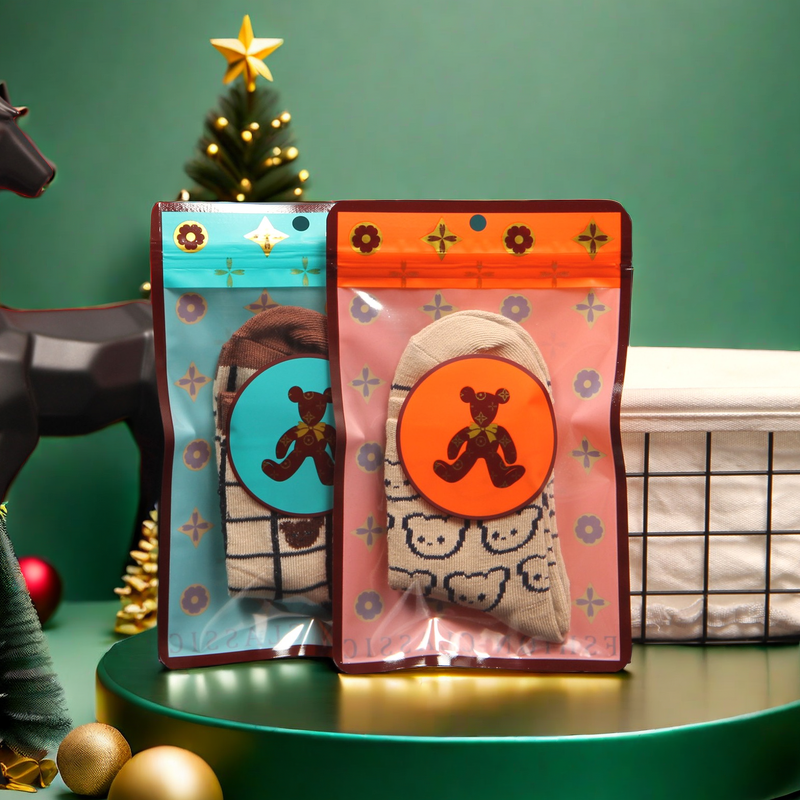 卡通包装袋棉袜内裤透明袋儿童发圈发卡皮筋自封袋婴儿鞋子袋现货