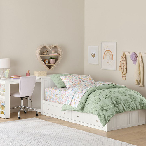 实木儿童地台床可变书桌储物床