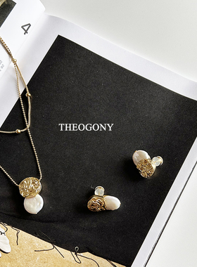 与“众神记”的珍珠之约~超美组合~叠戴珍珠花瓣项链/耳钉 套系感