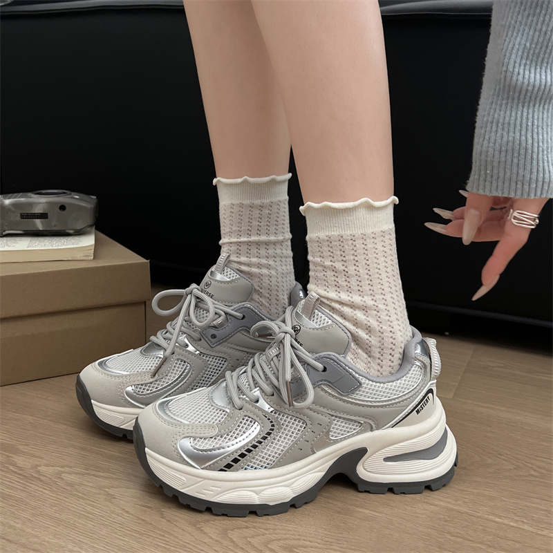 王桂花夏季透气老爹鞋女款单网面百搭厚底增高休闲运动鞋时尚女鞋