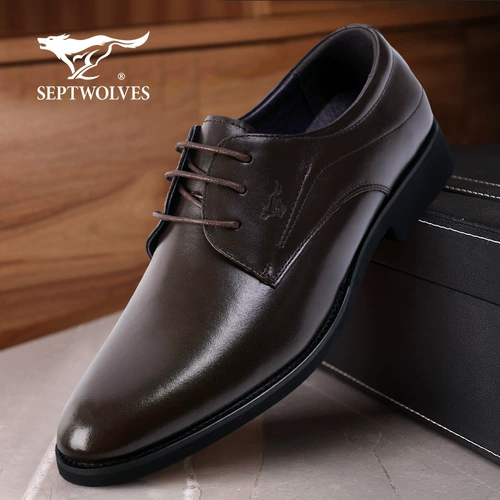 Septwolves, дышащая весенняя повседневная обувь для кожаной обуви, кожаный очень большой классический костюм, в корейском стиле, из натуральной кожи