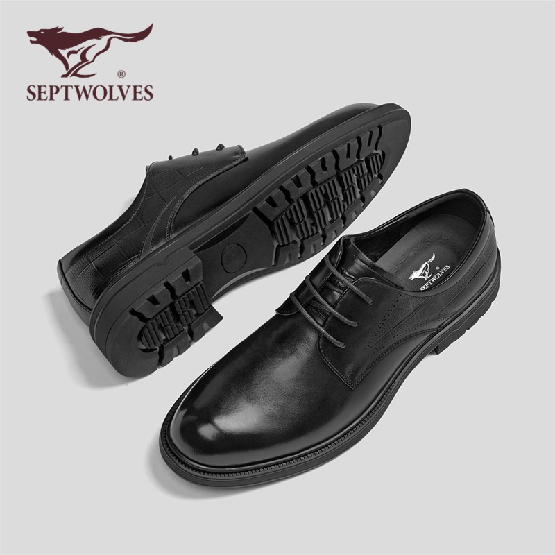七匹狼厚底大头皮鞋商务男鞋真皮
