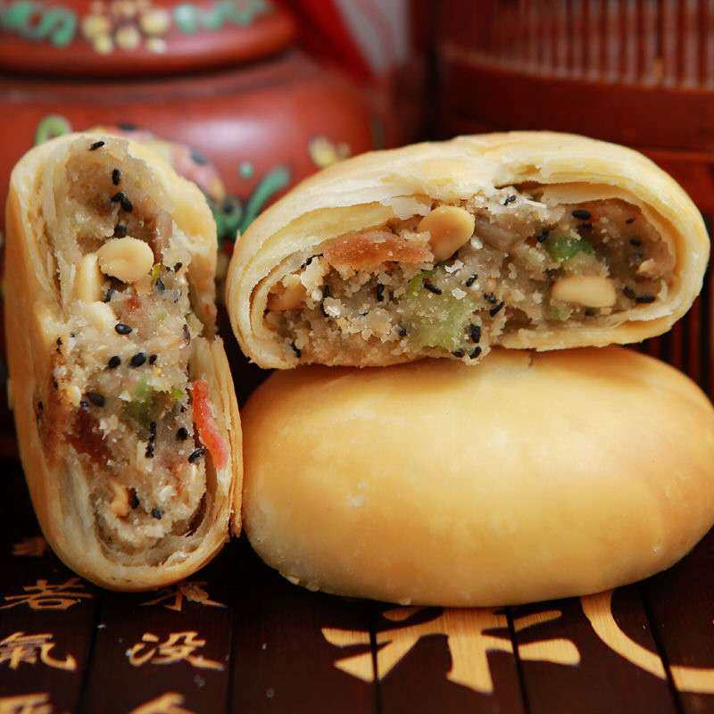 苏式酥皮五仁月饼传统糕点老式手工黑芝麻椒盐独立包装多口味12个