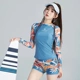 冲浪竞技温泉度假泳装 分体泳衣女防晒运动比基尼时尚 长袖 2025新款