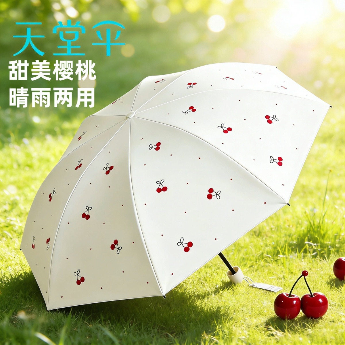 天堂加固加厚黑胶防晒晴雨伞防紫外线太阳伞折叠学生遮阳伞雨伞女