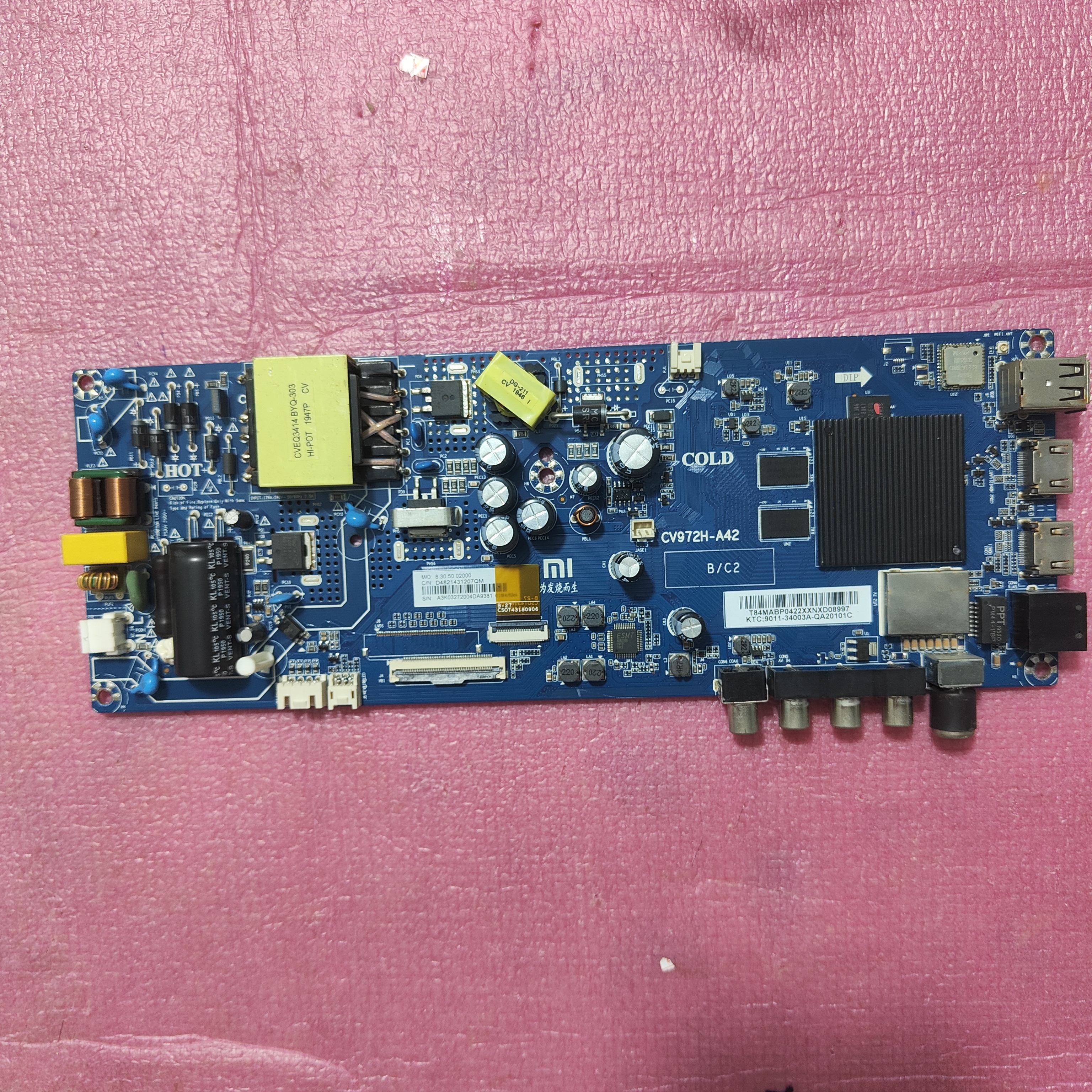 原装小米L43M5-ES主板CV972H-A42屏L43M5-ES-CS0T 背光550MA实拍