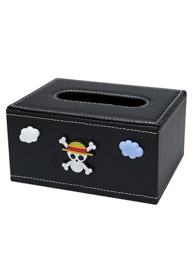 车载中控台纸巾盒卡通动漫海贼王汽车内扶手箱多功能PU皮革抽纸盒