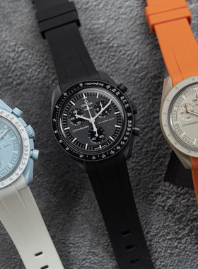 适配omega moonswatch表带加线硅胶欧米茄史努比联名月球水星表带