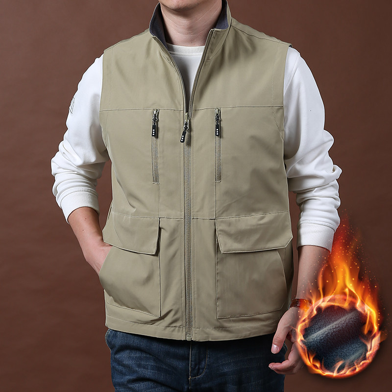 男士双面穿宽松马甲外套秋冬季加绒多口袋工装马夹保暖立领背心,男装,常规马甲,淘宝优惠券,粉丝福利购,淘宝优惠卷