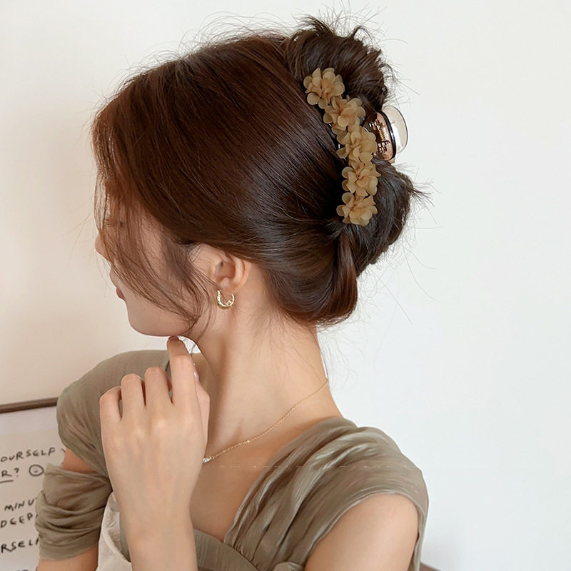高级感花朵发夹大号抓夹女鲨鱼夹后脑勺发卡网红头发夹子盘发头饰,饰品/流行首饰/时尚饰品新,民族风发饰,淘宝优惠券,粉丝福利购,淘宝优惠卷