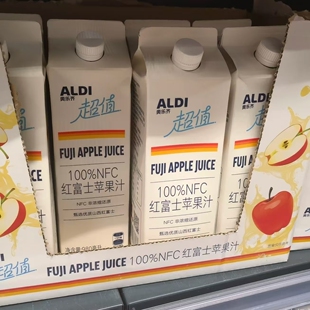 奥乐齐代购 超值 NFC红富士苹果汁 白桃汁980ml常温果汁饮料