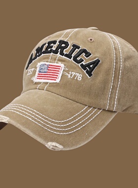 刺绣棒球帽男女夏AMERICA鸭舌帽