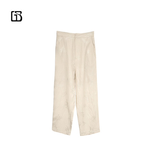【超值特价】GOLDEN BARRY休闲气质中式亚麻提花裤子511050/-1