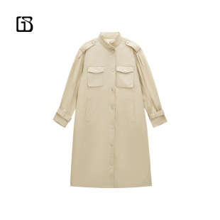 休闲气质翻领中长款 BARRY时尚 GOLDEN 风衣110023 惊喜三折