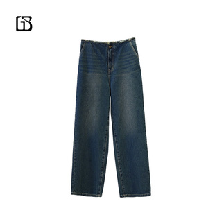 显瘦休闲百搭毛边阔腿牛仔裤 BARRY个性 GOLDEN 501099 惊喜五折