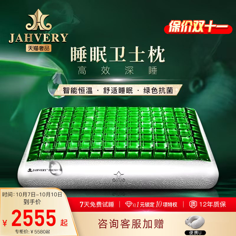 JAHVERY绿岩凝胶枕头 成人护颈椎助睡眠记忆棉枕芯深度睡眠枕