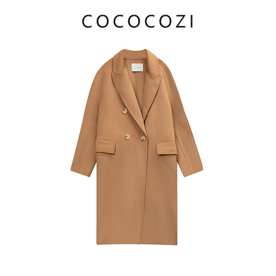 COCOCOZI秋冬西装领羊绒女士呢大衣243CO056D