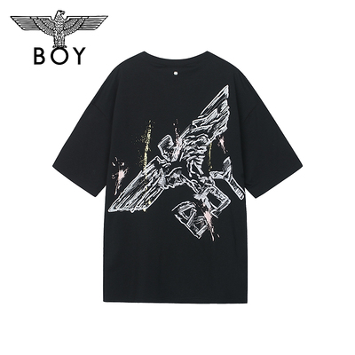 BOY LONDON21夏仿绣老鹰LOGO情侣款涂鸦T恤B212NC4039