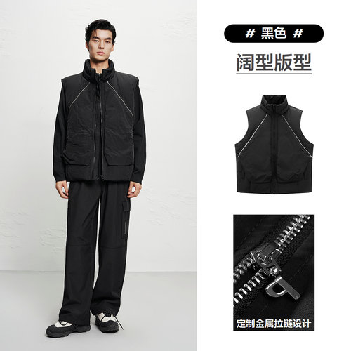 【商场同款】太平鸟男装立领羽绒马甲25冬款潮流外套B2AGF4D05