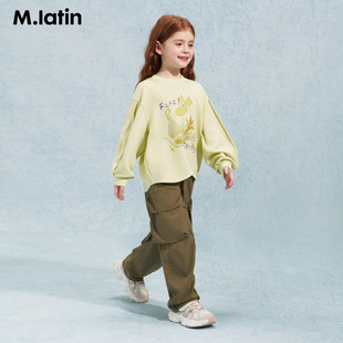 马拉丁童装裤子女大童户外大口袋弯刀裤