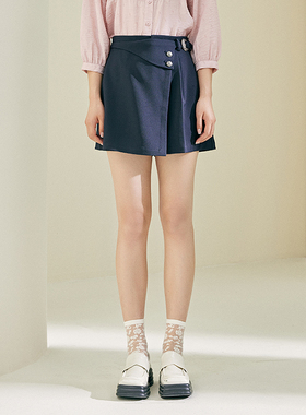 pit  2024夏装时尚简约不对称设计感高腰显瘦A字短裤103C420635