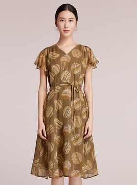 FEIZI/菲姿 夏季女士暗花连衣裙0B4H6