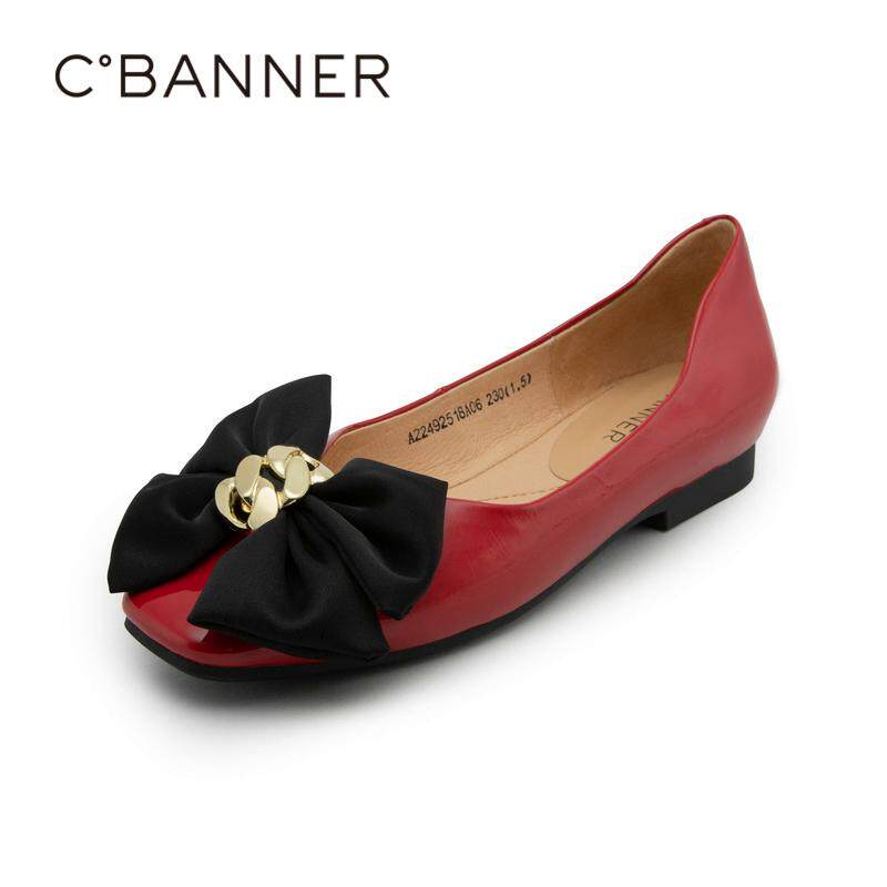 千百度女鞋2022秋季单鞋尖头浅口平底气质名媛舒适简约A22492518