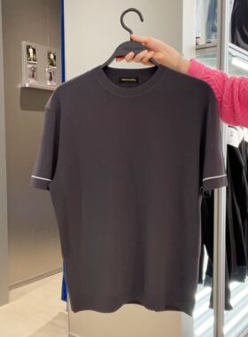 太平鸟男装 休闲T恤夏季合体纯色圆领T恤 B1EEF2231