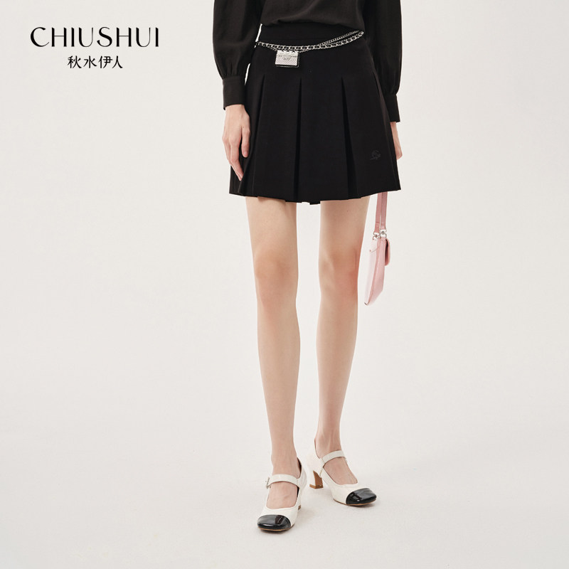 秋水伊人女装春款半身裙短裙百褶裙13112BF091005