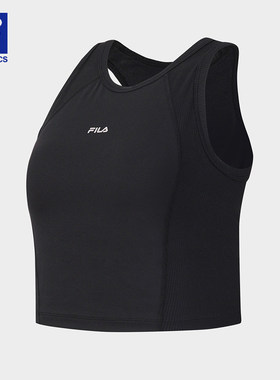 FILA 斐乐女士运动背心2026夏新款健身训练打底内衣黑色上衣A11W621124F