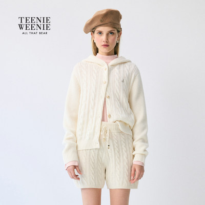 TeenieWeenie小熊女装 针织衫  复古 连帽外套TTCK254TC7E