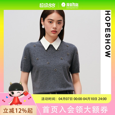 HOPESHOW红袖毛衫89125300117