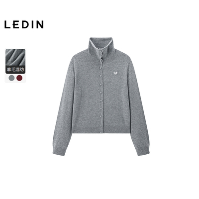 【商场同款】乐町高领针织开衫女秋冬翻领羊毛毛衣C1EDF4359