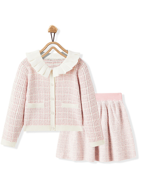 【专柜同款】MINIPEACE太平鸟童装女童小香风套装秋冬儿童两件套F2FCF4365