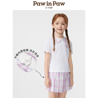 PawinPaw卡通小熊童装25年春夏女童圆短袖套装