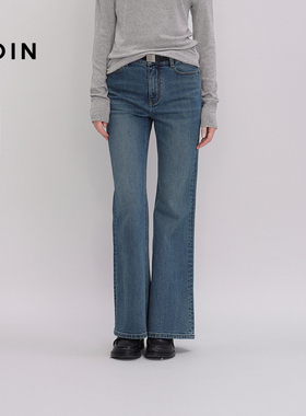 【商场同款】乐町弹力超模裤冬高腰显瘦微喇牛仔裤C1HAF4283