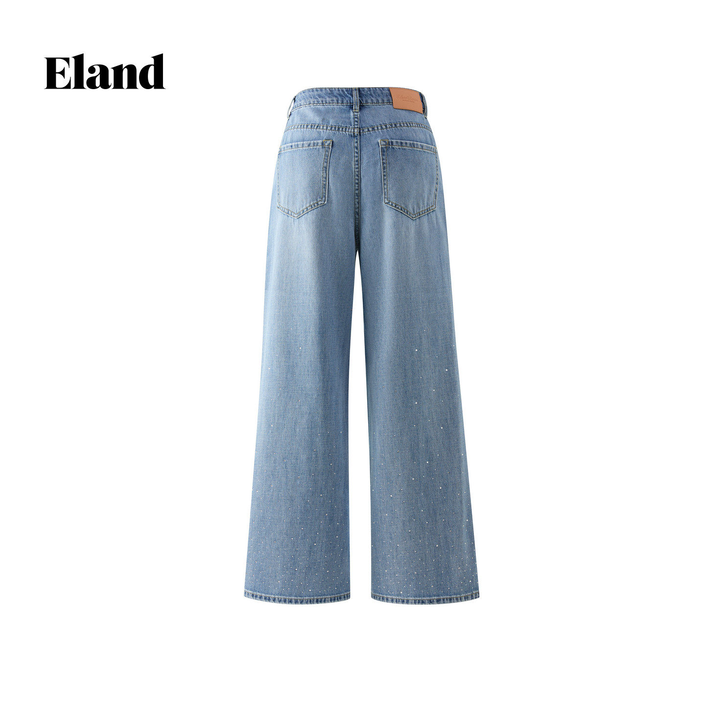【莱赛尔】Eland衣恋牛仔裤女复古休闲浅蓝色阔腿裤2026夏季新款EETJG24B57