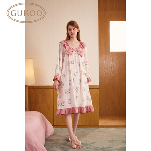 Gukoo 居家柔软舒适可爱睡裙女家居睡裙S723323403207 果壳睡衣长袖