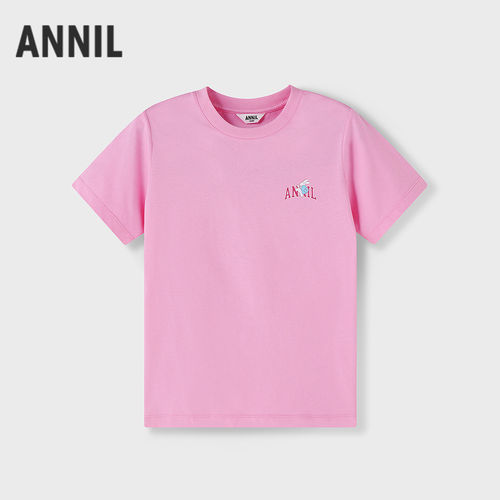 ANNIL/安奈儿夏圆领短袖T恤纯棉吸湿排汗透气速干AM621044