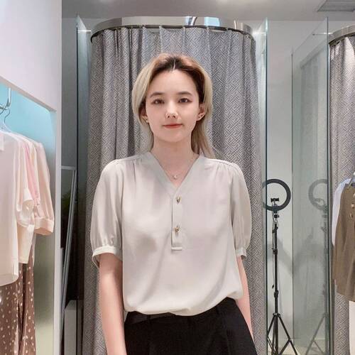 伊芙丽 女士简约宽松时尚衬衫1E4420942Q