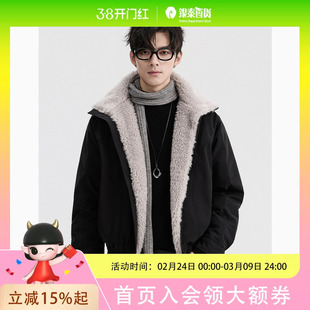 {座山雕毛绒领}伯爵卓尔25冬季复古风加厚羽绒服短款男士保暖外套