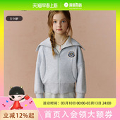 女童休闲翻领拉链开衫 25秋季 卫衣TKMW253875A Kids小熊童装 TeenieWeenie