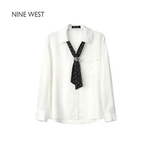 NINEWEST 极简风白色衬衣NW61C08026 玖熙2026春季