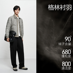 【商场同款】太平鸟男装羽绒服25冬季款宽松衬衫羽绒 B2ACF420B