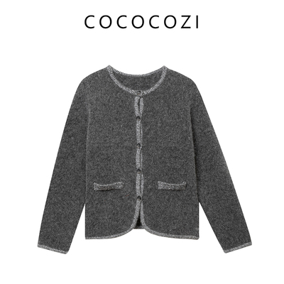 COCOCOZI秋冬女士简约气质款针织开衫243CO550M
