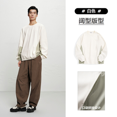 【商场同款】太平鸟男装 休闲卫衣纯色时尚男士卫衣潮 B2CRF4276