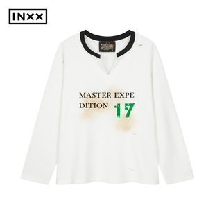 INXX印花破洞长袖T恤男女同款XSF3016070