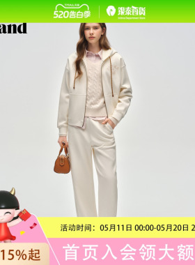 Eland衣恋休闲裤女 直筒裤通勤裤子EETMG11E01