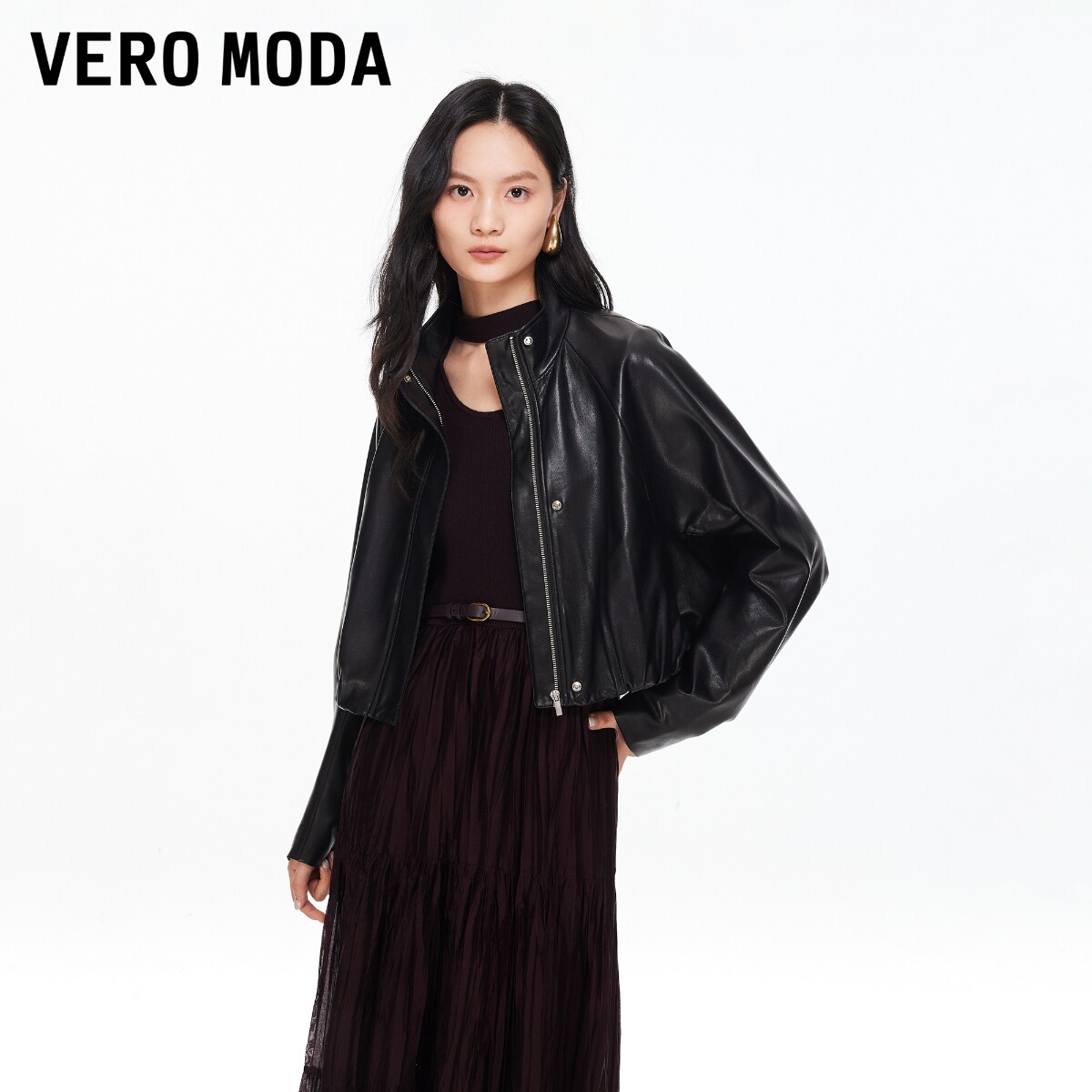 Vero Moda夹克2026春款PU通勤短款外套简约休闲326117019