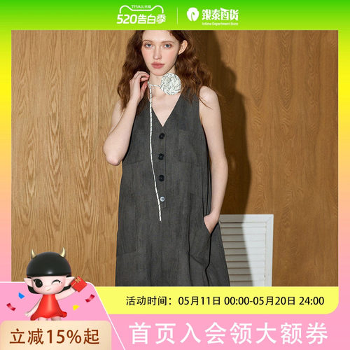 coolhut法式气质V领无袖短裤显瘦休闲口袋2025夏季女式连体裤